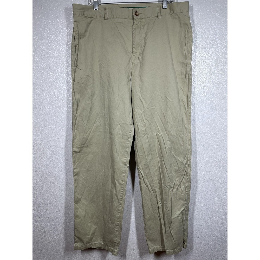 Lacoste Pants Mens 48 Khaki Chino Flat Front Casual Straight Leg Zip Fly Classic